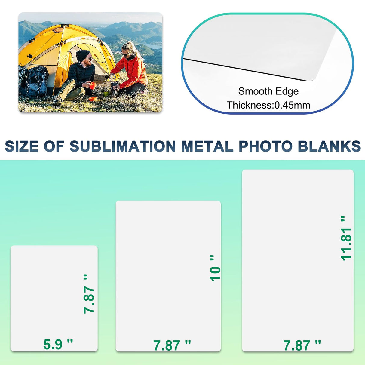 10 Pcs 8''x10'' Aluminum Sublimation Metal Photo Blanks, Metal Sublimation Blank Sign 0.45mm Thick Photo Sign Blank HYHOSHI