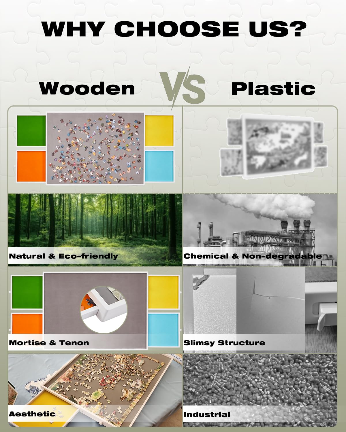 1000 Piece Rotating Jigsaw Puzzle Board with Color-Coded Drawers and Cover, Smooth Wooden Lazy Susan Spinning Puzzle Table, 30'' x 22'' Swivel Puzzle Plateau for Adults and Children, Velvet-Lined XIJ