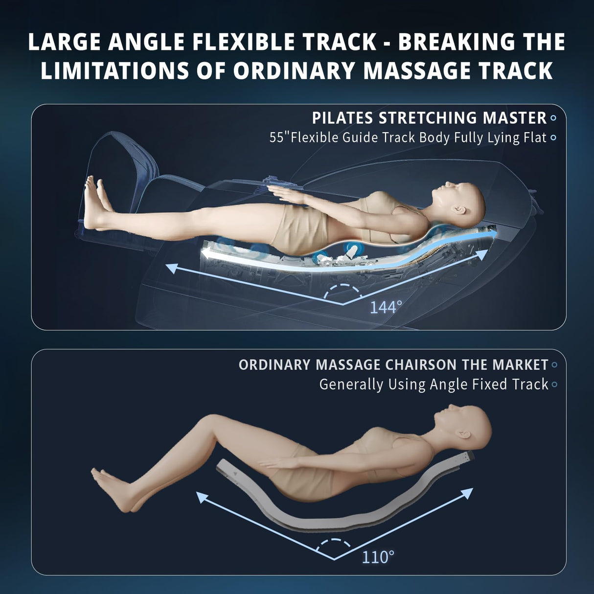 HealthRelife 4D Massage Chair Full Body, 166° Flexible Track, 18 Modes, 11Technique, 36 Airbag Massage, with Yoga Stretch, Foot Massage, Zero Gravity Massage Recliner(Black) HealthRelife