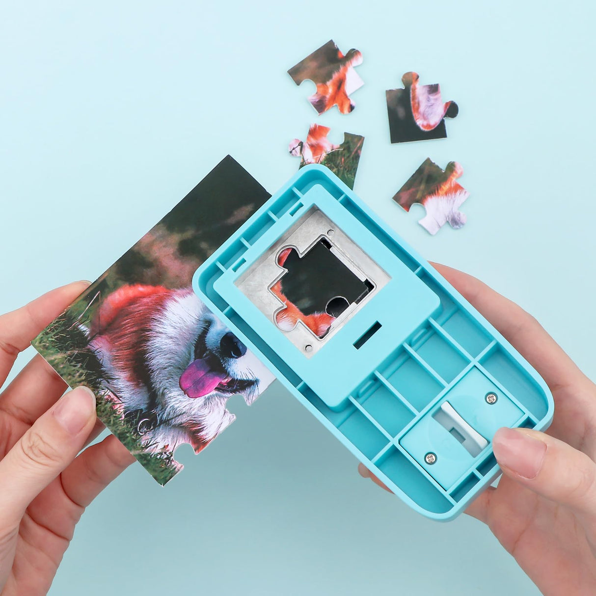 Briartw Puzzle Punch – Mini Puzzle Maker | Portable Puzzle Punching Machine | Create Custom Puzzles from Photos, Cardboard, & More (1" X 1" Pieces) Briartw