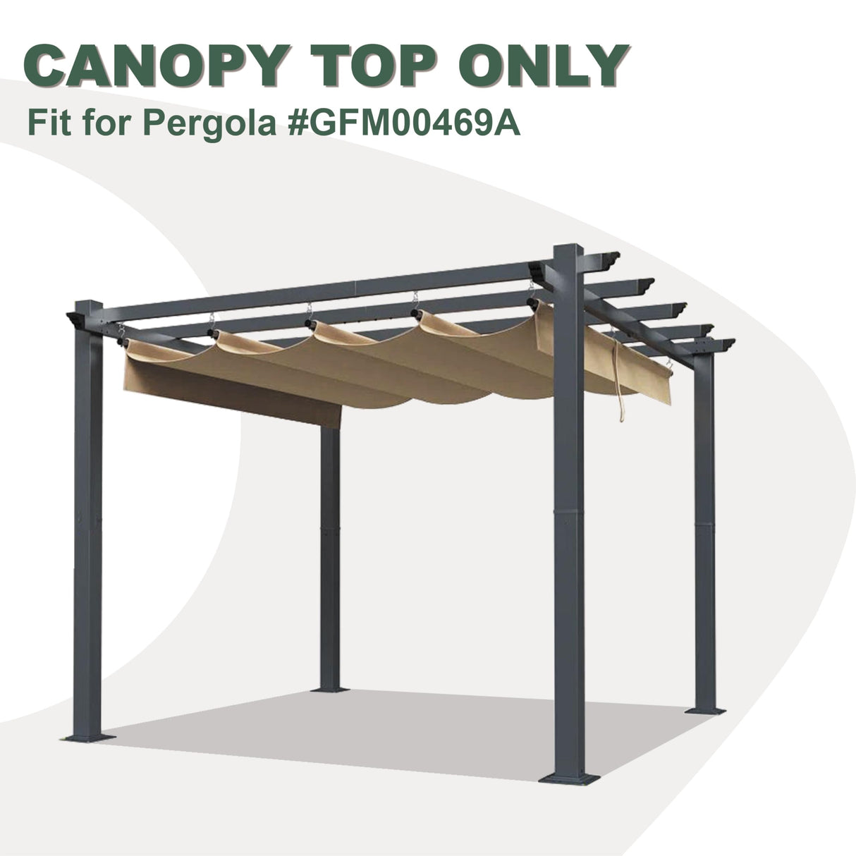 JANCANOPY Replacement Top for Home Depot Hampton Bay Pergola Model #GFM00467F,GFM00469A (Beige) JANCANOPY