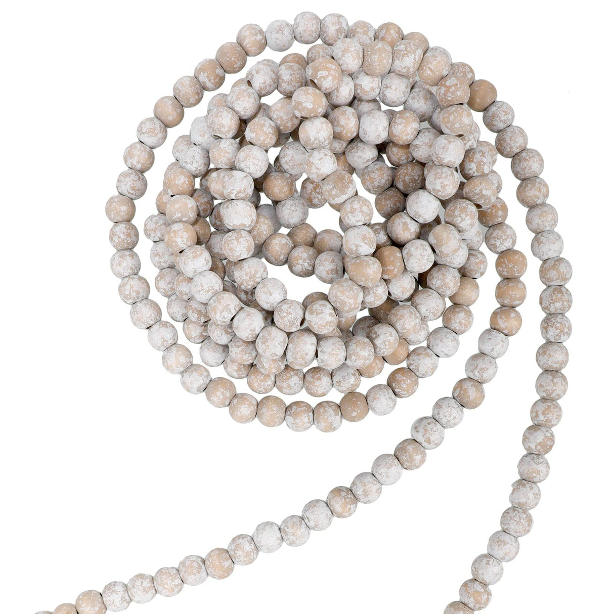 Christmas Wooden Bead Garland Wood Bead Garland Christmas Tree Decorations for Christmas Holiday Favors, 12 Feet (Retro White) Hicarer