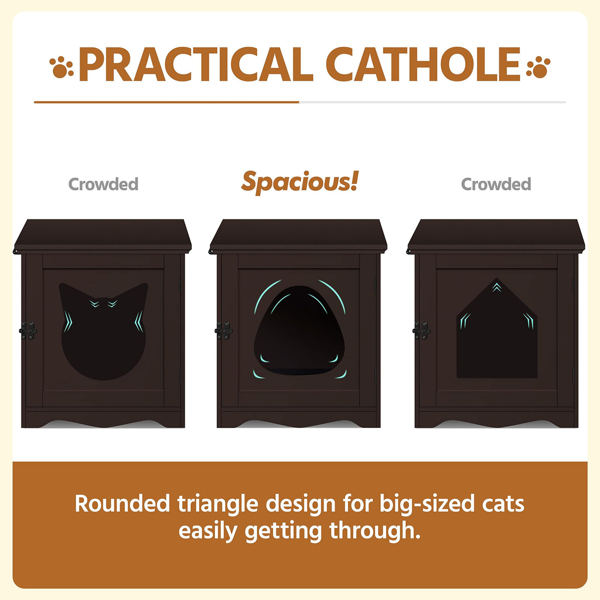 Yaheetech Cat Litter Box Enclosure, Litter Box Furniture Hidden with Towel Bar, Wooden Cat Washroom, Dog Proof Cat Litter Box Cabinet, Indoor Cat House, Side End Table, Espresso Yaheetech