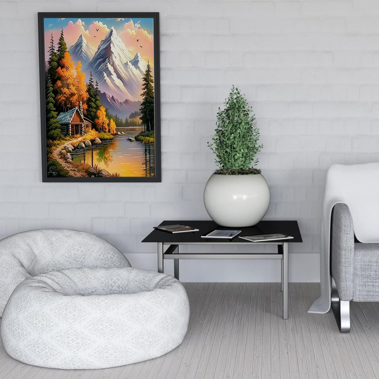 DIYDECORFUN Mountain Paint by Numbers Kit for Adults Beginner, National Park Paint by Number On Canvas, Mountain Oil Painting Kit, Adults' Paint-by-Number Kits for Gift Home Decor 16x20 Inch DIYDECORFUN