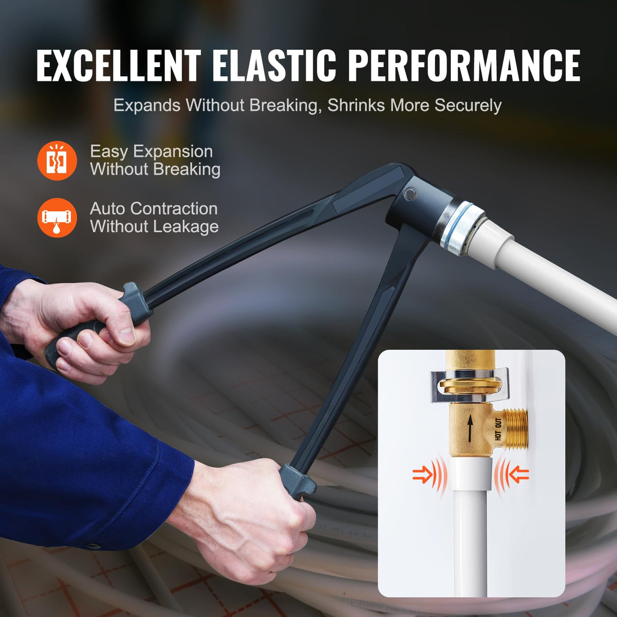 VEVOR PEX Pipe 3/4 Inch, 100 Feet Non-Oxygen Barrier PEX-A Flexible Pipe Tubing for Potable Water, for Hot/Cold Water & Easily Restore, Plumbing Applications with Free Cutter,White VEVOR