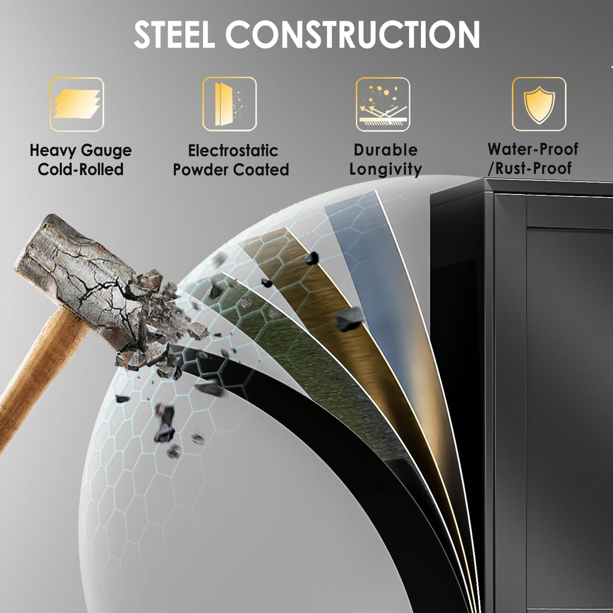 PAOFIN 75''H Metal Garage Storage Cabinet with Wheels,Steel File Cabinets with 2 Doors and 5 Adjustable Shelves for Home Office, Warehouse, Required Assembly,Black PAOFIN