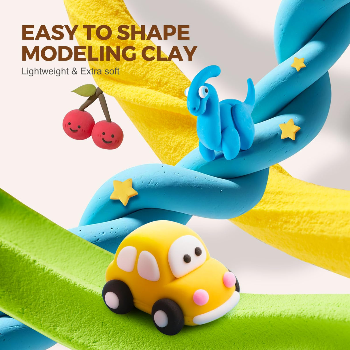 Air Dry Clay 24 Colors, Modeling Clay Kit with Clay Storage Box DIY Tools, Super Light, Soft & Mess-Free Magic Modeling Clay, Kids Art Crafts Gift for Boys & Girls Preschoolers Age 3-12 Year Olds Jar Melo