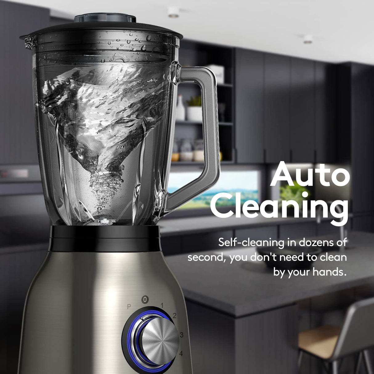 Anthter Professional Plus Blenders For Kitchen, 950W Motor Blender with Stainless Countertop, 50 Oz Glass Jar, Ideal for Puree, Ice Crush, Shakes and Smoothies Anthter