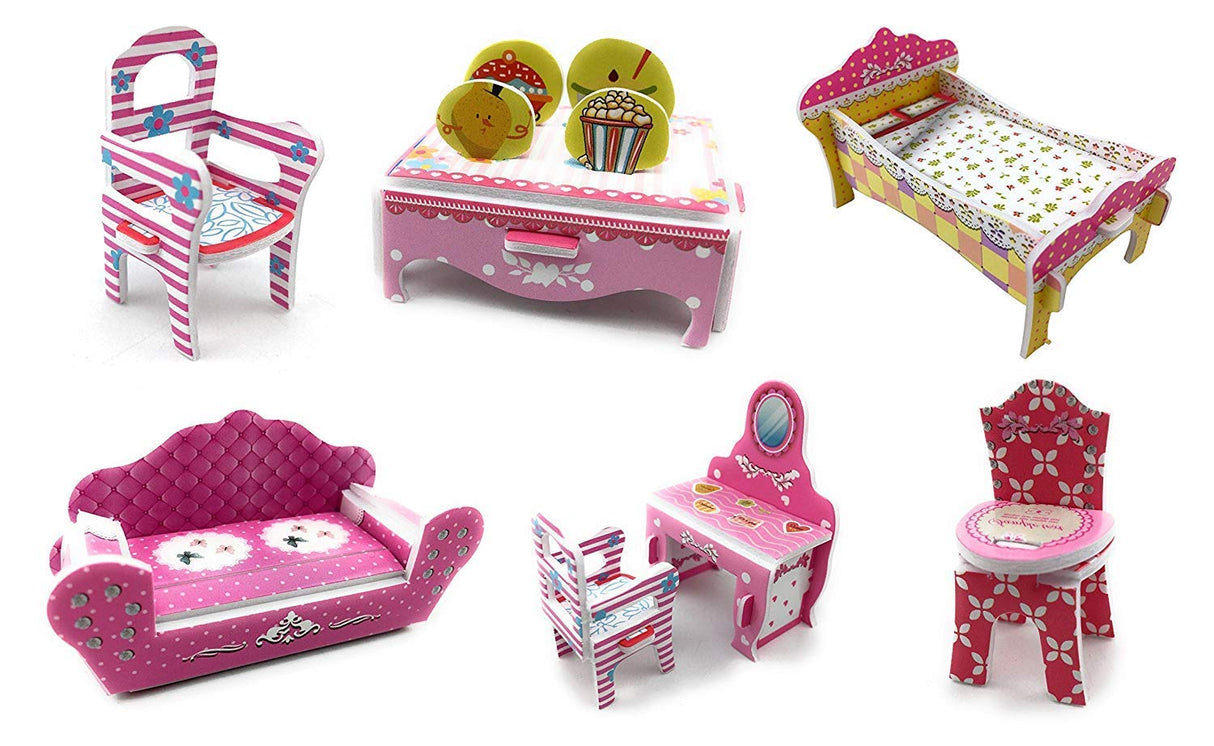 Rooftop Romance 3D Puzzle Dollhouse for Girls - Easy to Assemble 3-D Miniature Doll House Building Kit with LED Light for Kids - Educational Paper Jigsaw Puzzles - Perfect Craft Toys Gift - 101 Pcs Sourcingbay