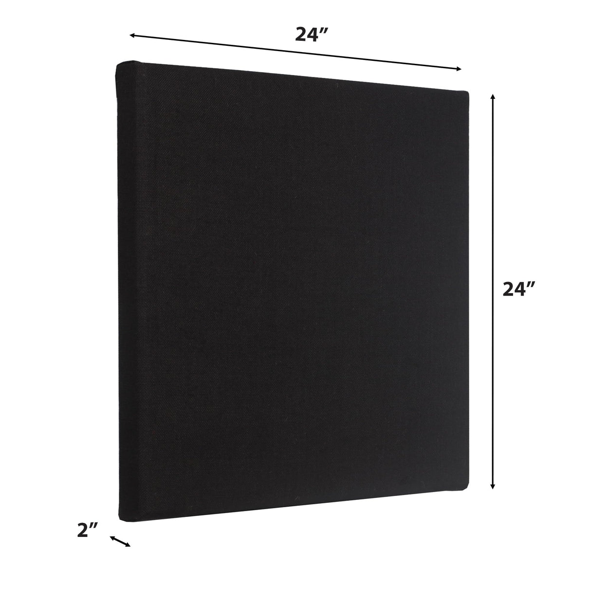 ATS Acoustics Sound Absorbing Noise Dampening Acoustic Panel Wall Treatment 24" x 24" x 2" Beveled Edge (Black) ATS Acoustics