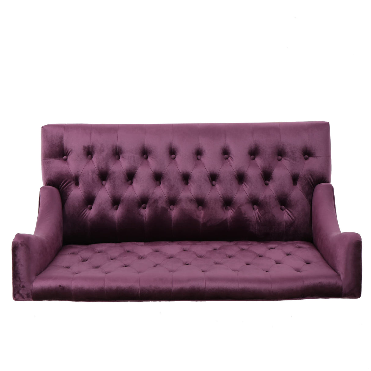 Christopher Knight Home GDFStudio Leona Modern Glam Tufted Velvet Wingback Loveseat, Raisin and Dark Brown GDFStudio