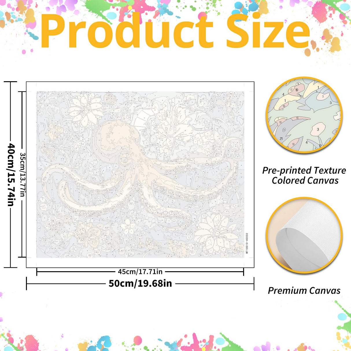 Octopus Paint by Numbers for Adult, Octopus Paint by Numbers Kit for Adults Beginners, DIY Acrylic Painting on Canvas for Home Wall Art Decor(16x20Inch Mandun