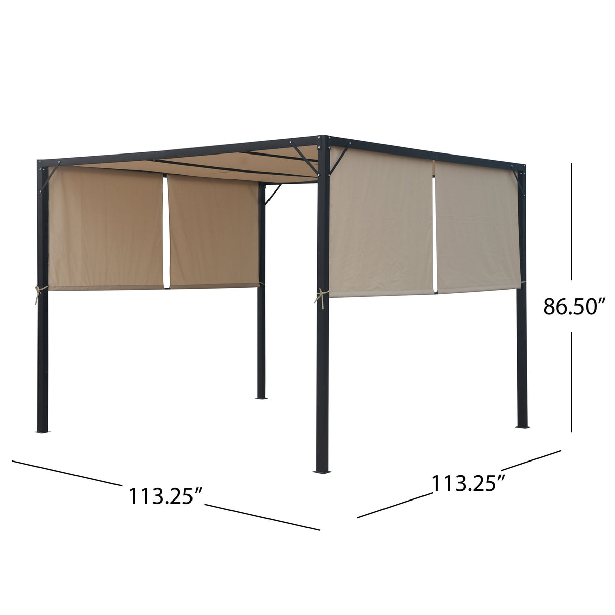 Christopher Knight Home Wendy Outdoor Steel Framed 10' Gazebo, Beige/Black Christopher Knight Home