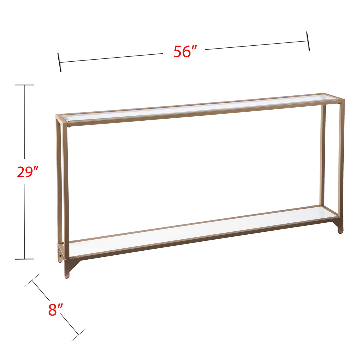 SEI Furniture Bergen Narrow Metal Console Table, Gold SEI Furniture