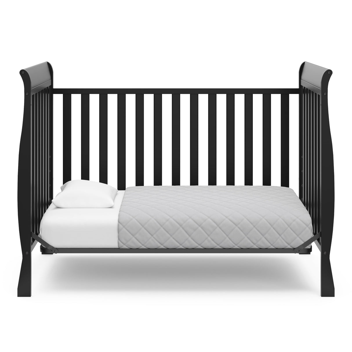 Storkcraft Maxwell Convertible Crib (Black) – GREENGUARD Gold Certified, Converts to Toddler Bed and Daybed, Fits Standard Full-Size Crib Mattress, Classic Crib with Traditional Sleigh Design Storkcraft