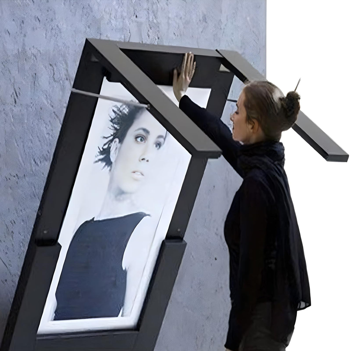 HZLCMPY Wall Mounted Folding Table, Flip-up Dining Table Wood Drop-Leaf Desk with Support Legs, L29 x W17.7 x H29.5 Inch, Kitchen Laundry Room Restaurant Office Wall Table (Black) HZLCMPY