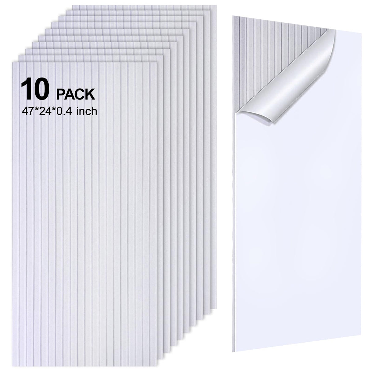 10Pack Large Acoustic Panels, 48x24x0.4 inch Sound Proof Panels for Walls, Self-Adhesive Sound Dampening Wall Panels, Noise Absorbing Decorative Wall Panels, Wall Noise Blocker for Home Studio (Grey) Lakexus