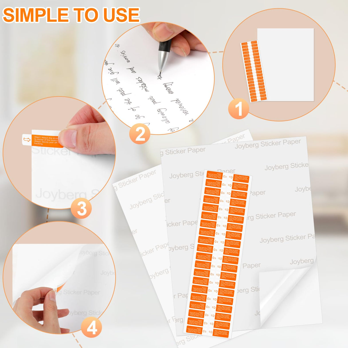 Printable Sticker Paper for Inkjet Printer, 40 Sheets 8.5" x11” Matte Sticker Printer Paper Full Sheet Labels, Sticker Paper for Printer Sticker Labels, for Laser/Inkjet Printers, Letter Size Joyberg