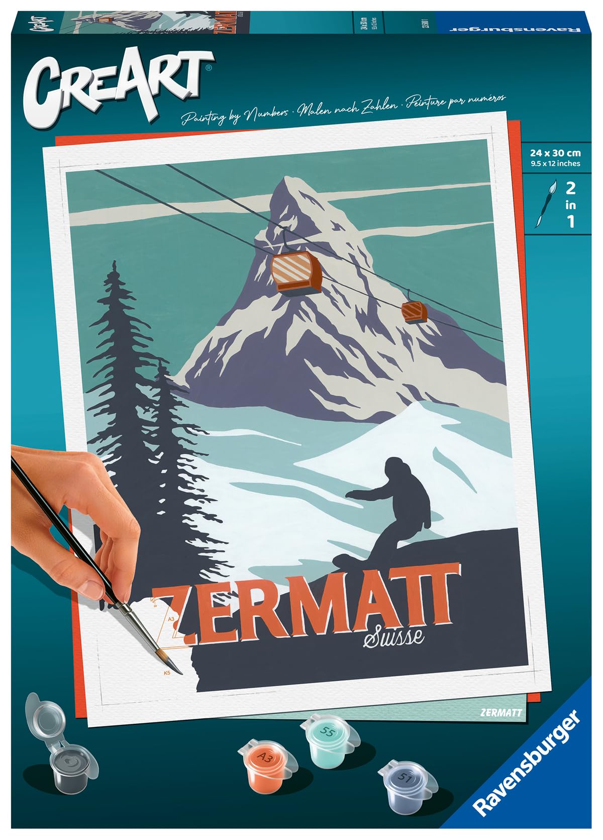 Ravensburger Zermatt Paint by Numbers Kit for Adults - 23500 - Painting Arts and Crafts for Ages 12 and Up Ravensburger