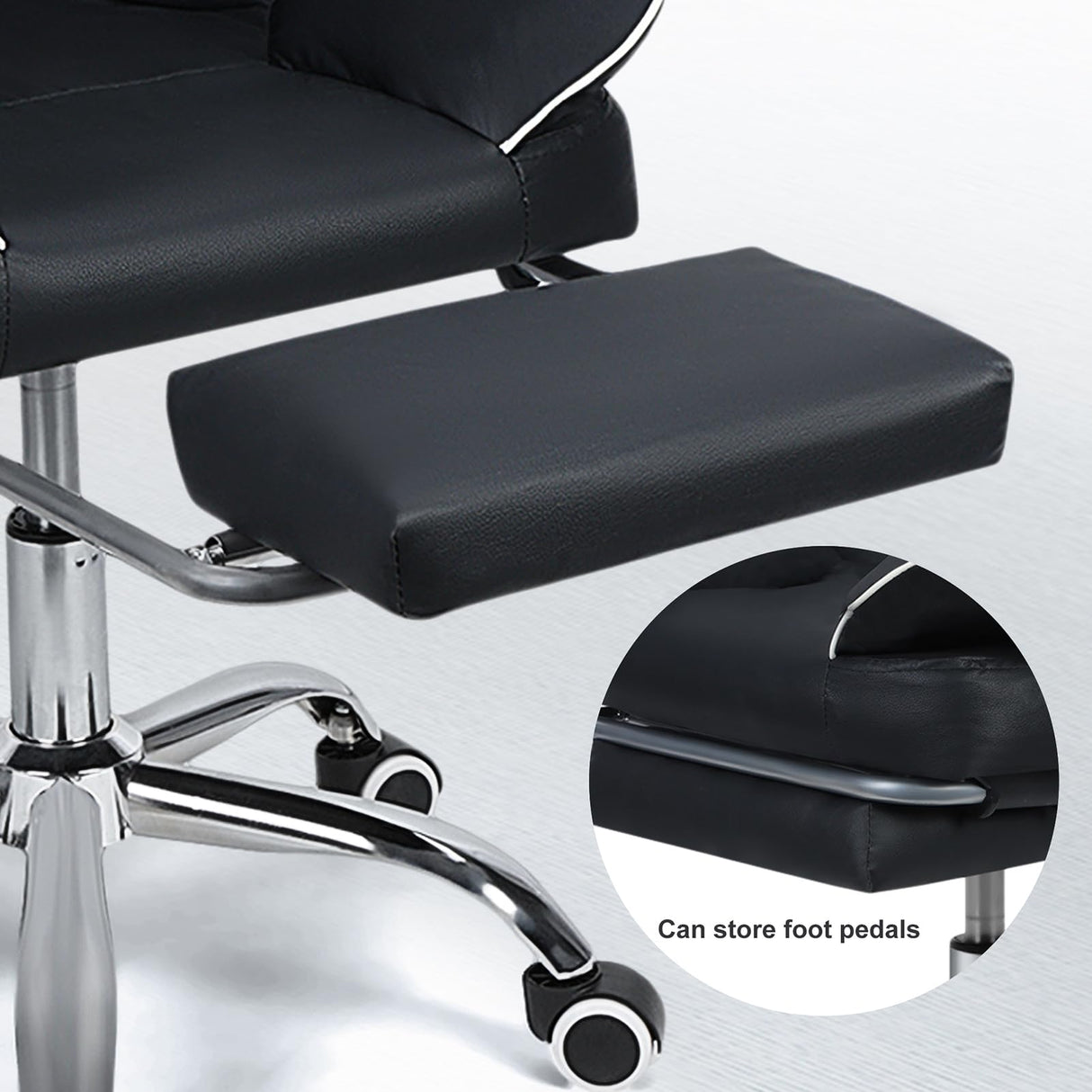 pofluany Gaming Chair Ergonomic Office Chair Home Office Desk Chairs with Footrest High Back Video Game Chair Reclining Computer Chair with Lumbar Support (Black) pofluany