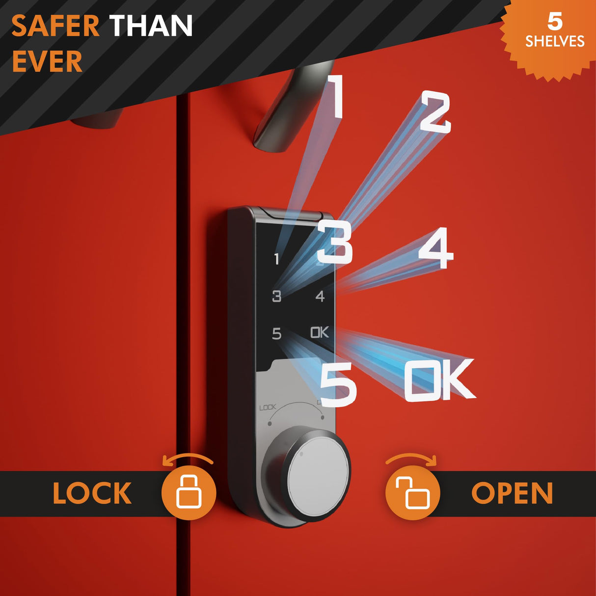 METALTIGER Metal Storage Cabinet with Digital Lock | Garage Storage Cabinet | Pegboard | 71" Lockable Tool Cabinet | Locking Cabinets (Red) METALTIGER