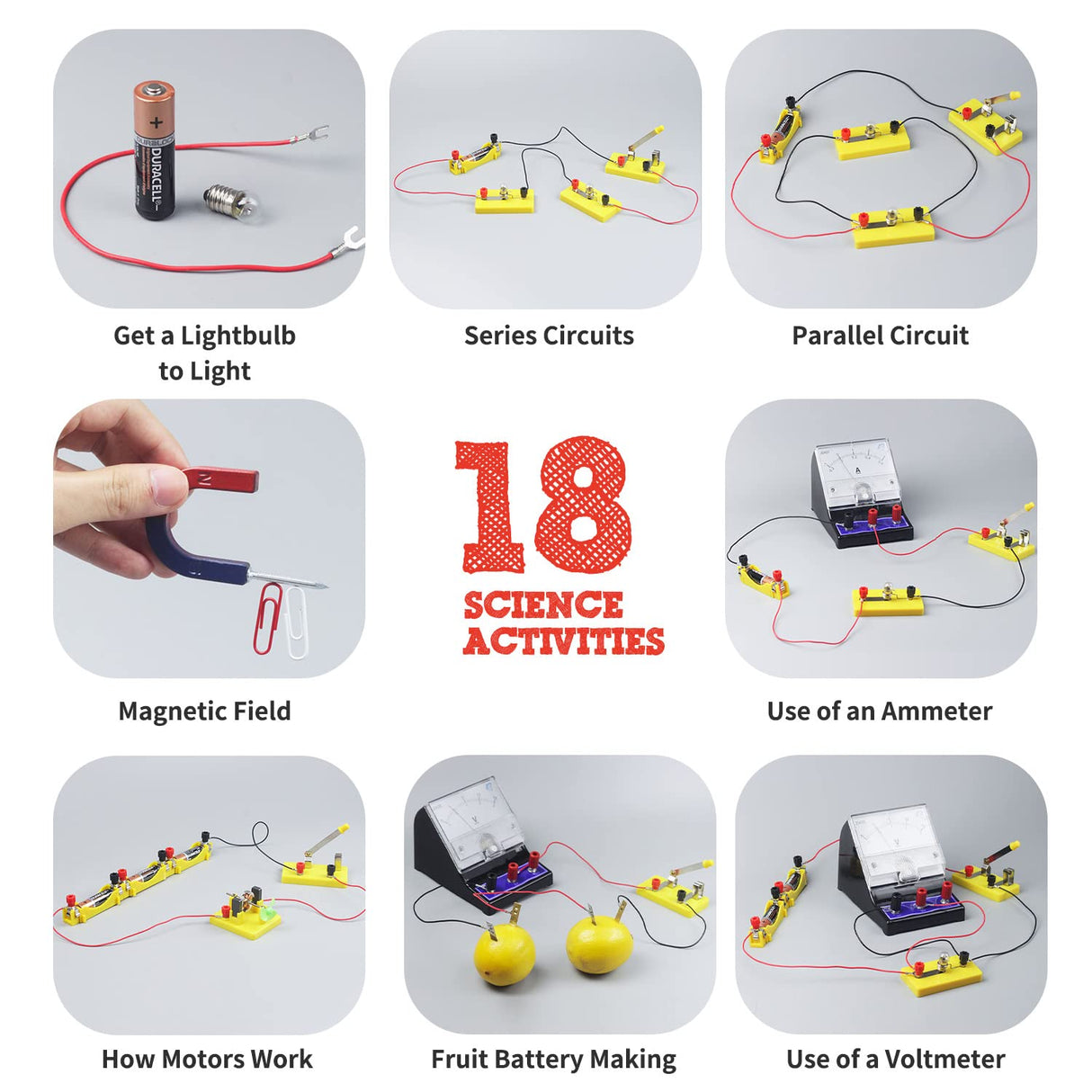 Teenii Electricity and Magnetism Kit Experiments STEM Science Kit for Kids, Electromagnetism Circuit Learning Set School Lab Physics Educational Toys, Birthday Gift for Boys Girls Age 8-16 Year Old Teenii