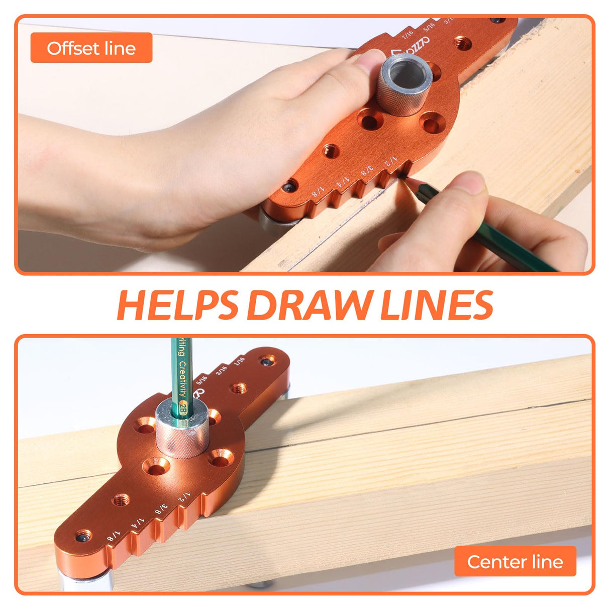 Swozzto Dowel Jig Kit for Floating Shelf Bracket(& 1/2" x 11.8" Drill Bit), Self-centering Scriber(& 1/4", 5/16", 3/8" Drill Bit),Drill Guide for Hidden Shelf Brackets & Mantels,Centering Hole Drill Swozzto