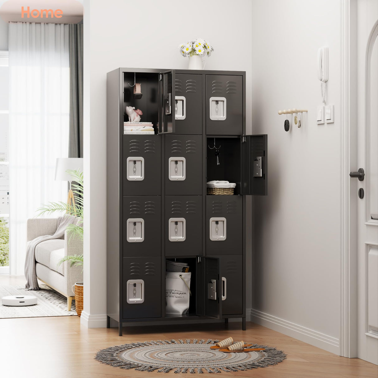 SPKAPO Metal Locker for Employees,Steel Storage Locker Cabinet with 12 Doors,Locker Storage Cabinet for School Office Gym Bedroom,Assembly Required (12 Door-Dark Grey)… SPKAPO