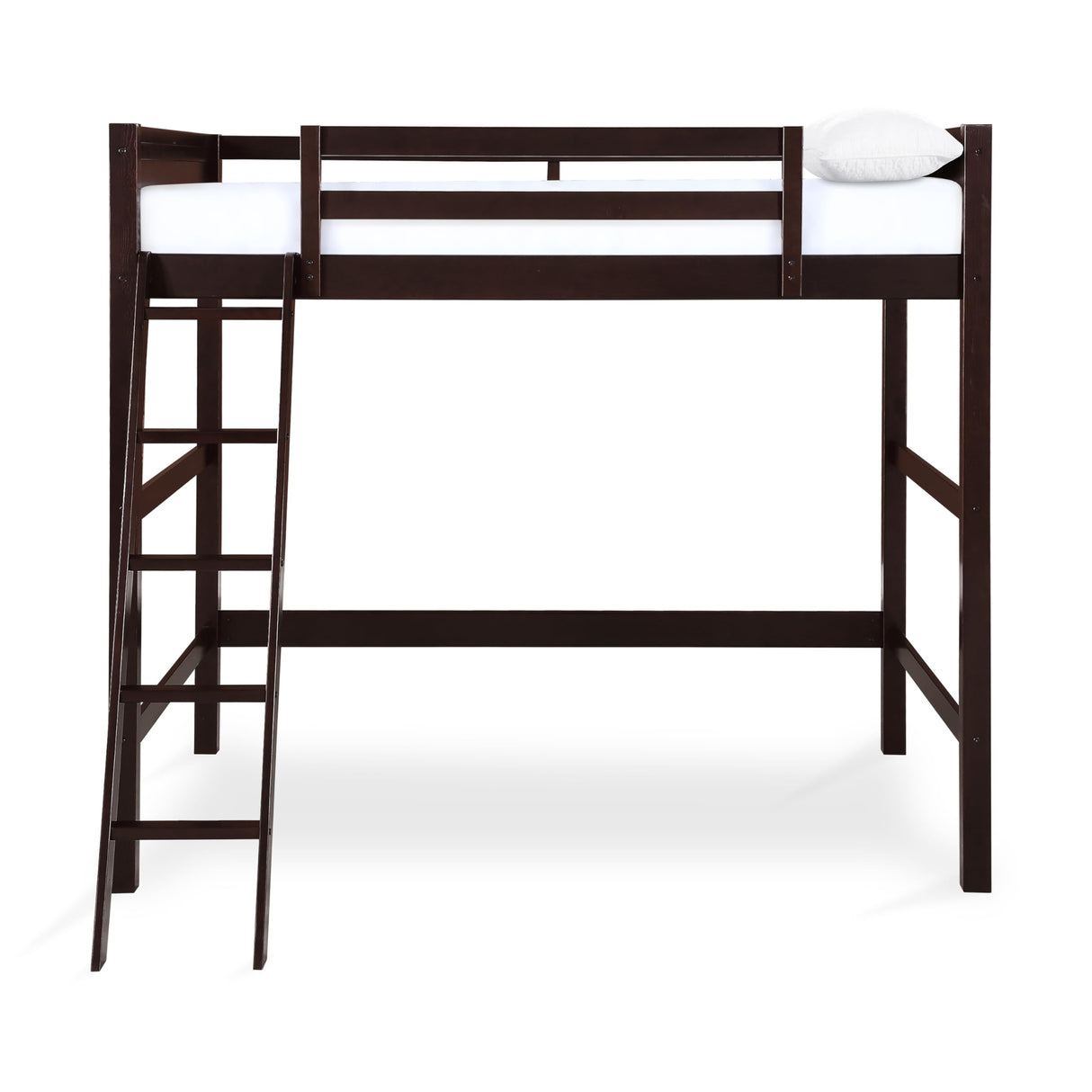 DHP Denver Espresso Full Size Loft Bed with Spacious Under-Bed Area DHP