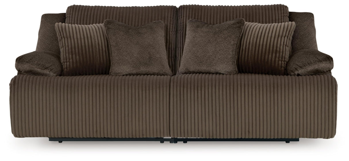 Signature Design by Ashley Top Tier Modern 2-Piece Reclining Sectional Loveseat with 4 Accent Pillows, Dark Brown Signature Design by Ashley