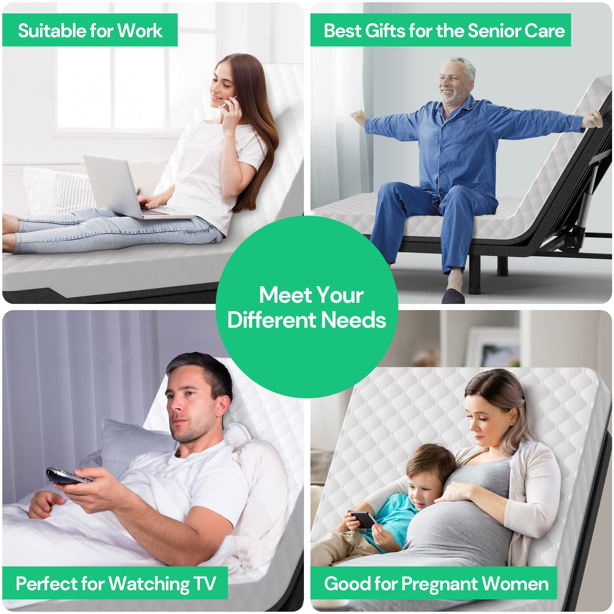 Cozy Castle King Adjustable Bed Frame with Wireless Remote, Zero Gravity, Head and Foot Incline, Adjustable Leg Heights, Electric Bed Frame for Ultimate Comfort Cozy Castle