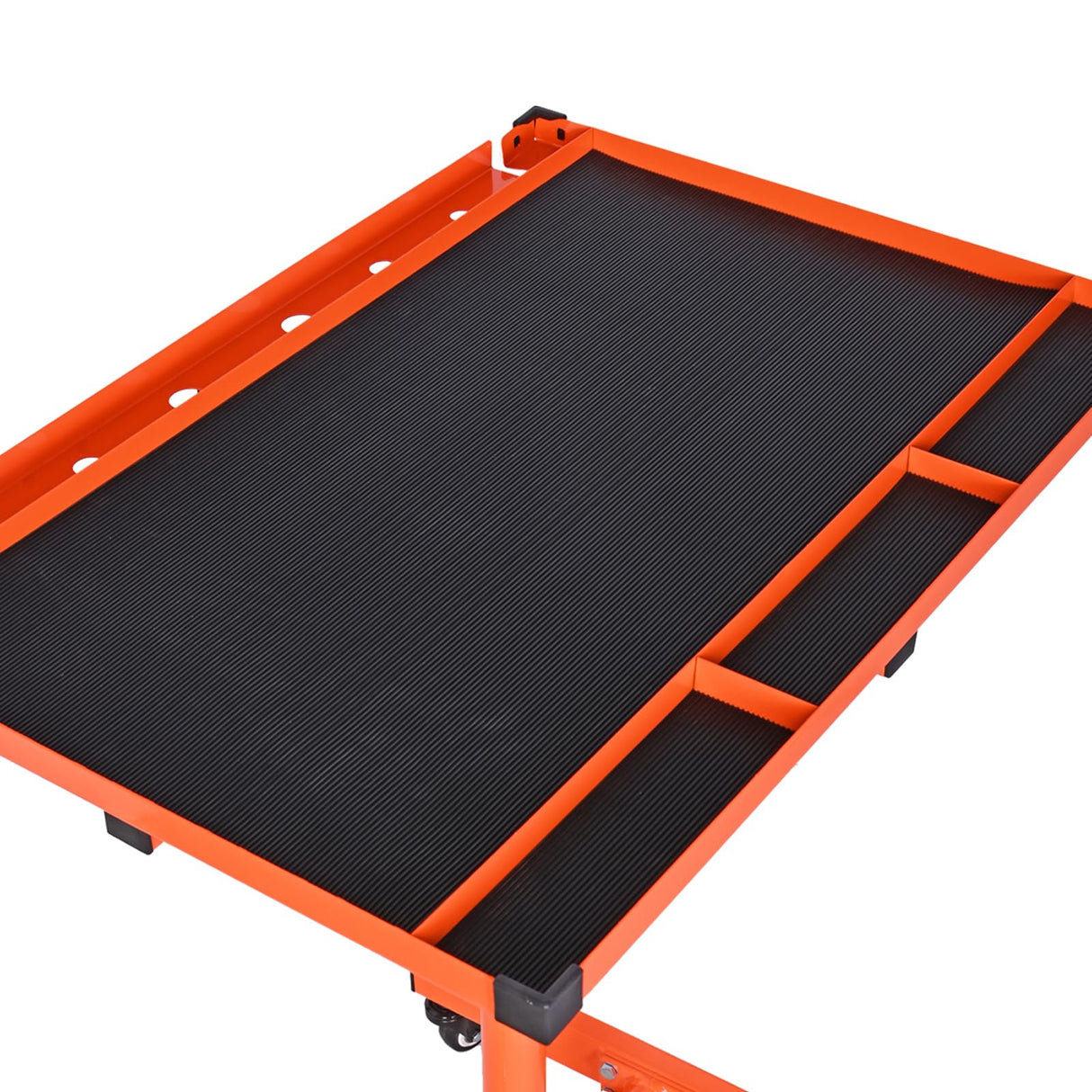 Aain Mechanic Rolling Tool Tray with Drawer Work Table, 34.25-46.85 in, Orange Aain