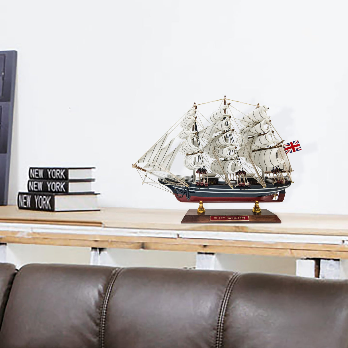 SAILINGSTORY Wooden Model Ship Clipper Cutty Sark 1/195 Scale Replica Ship Model Sailboat Decor Small HOME DECOR SAILINGSTORY