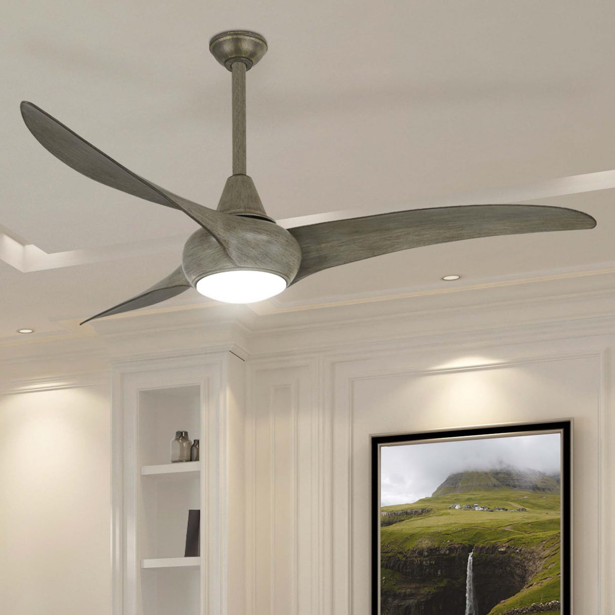 MINKA-AIRE F844-DRF Light Wave 52" Ceiling Fan with LED Lights & Remote, Driftwood MINKA-AIRE