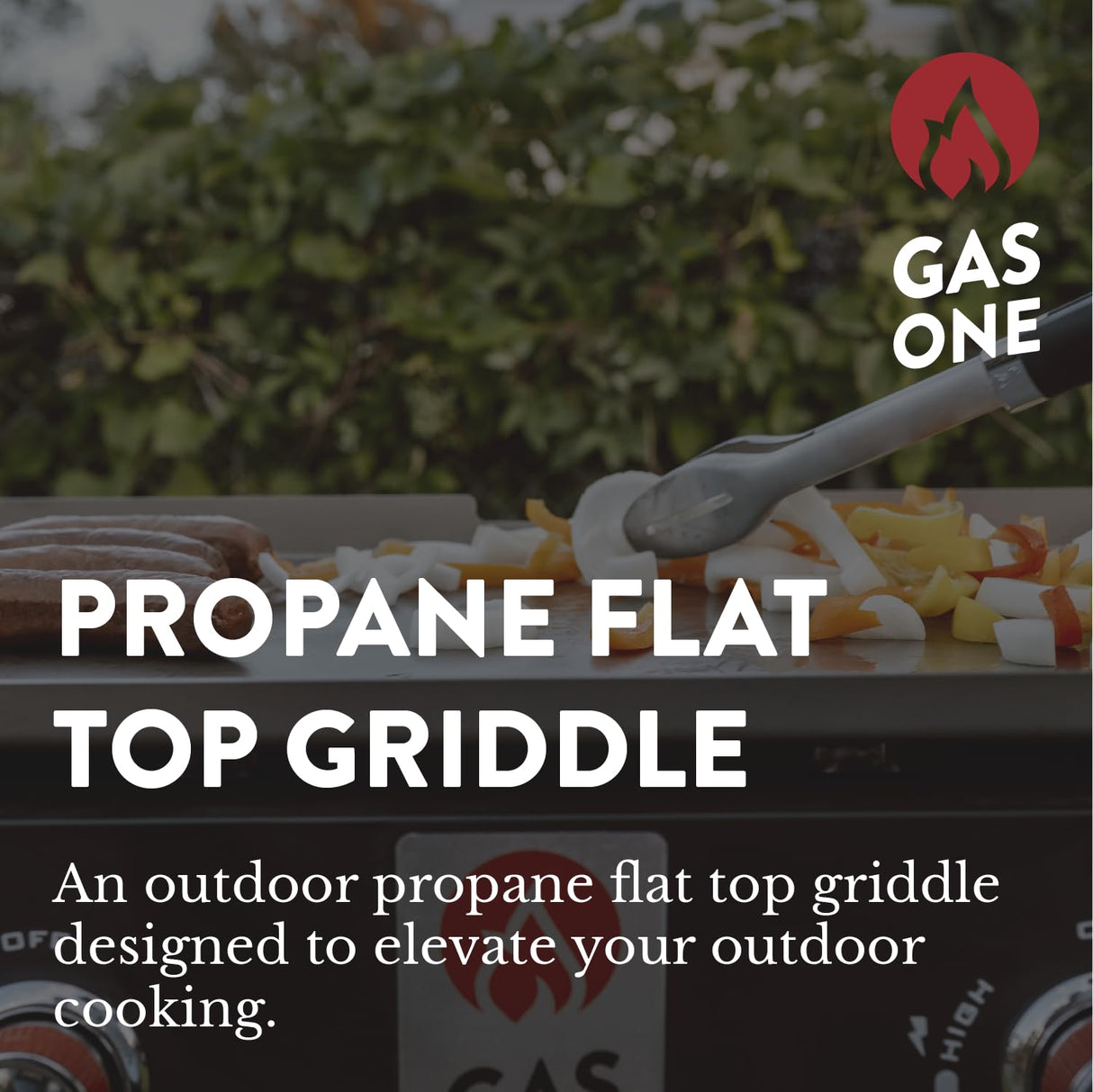 GasOne Foldable Propane Burner Grill – 28-Inch Flat Top Grill Griddle Cooking Station – 2 Burner Propane Grill with Pre-Seasoned Griddle – Professional Burners for Outdoor Cooking with Side Shelves Gas One