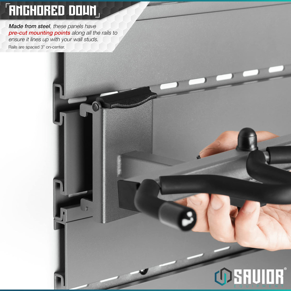 Savior Equipment Wall Rack System Heavy-Duty Steel Slatwall Panels Wall Mount Storage, 5 or 10 Pieces Modular Firearms Gun Wall Gear Accessories Organizer Savior Equipment