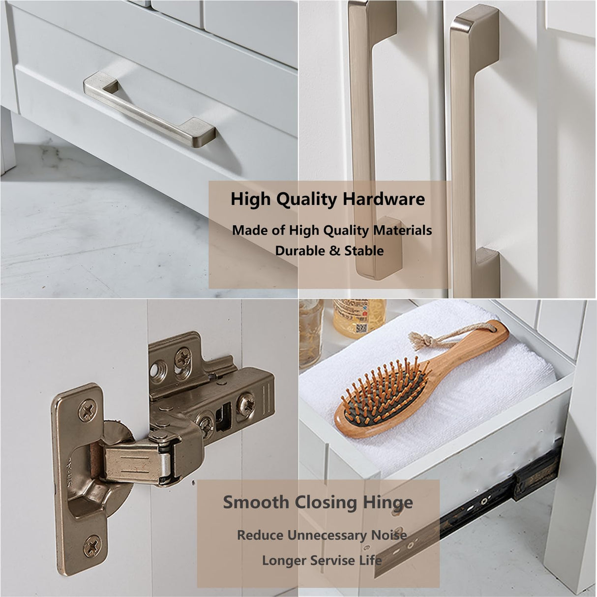 24 Inch Bathroom Vanity, Small Bathroom Sink Cabinet, Vanity Cabinet with Rectangular Ceramic Basin, White Modern Farmhouse Bathroom Sink Vanities Set, Bathroom Vanity Combo with 1 Drawer and 2 Doors Wenore Home