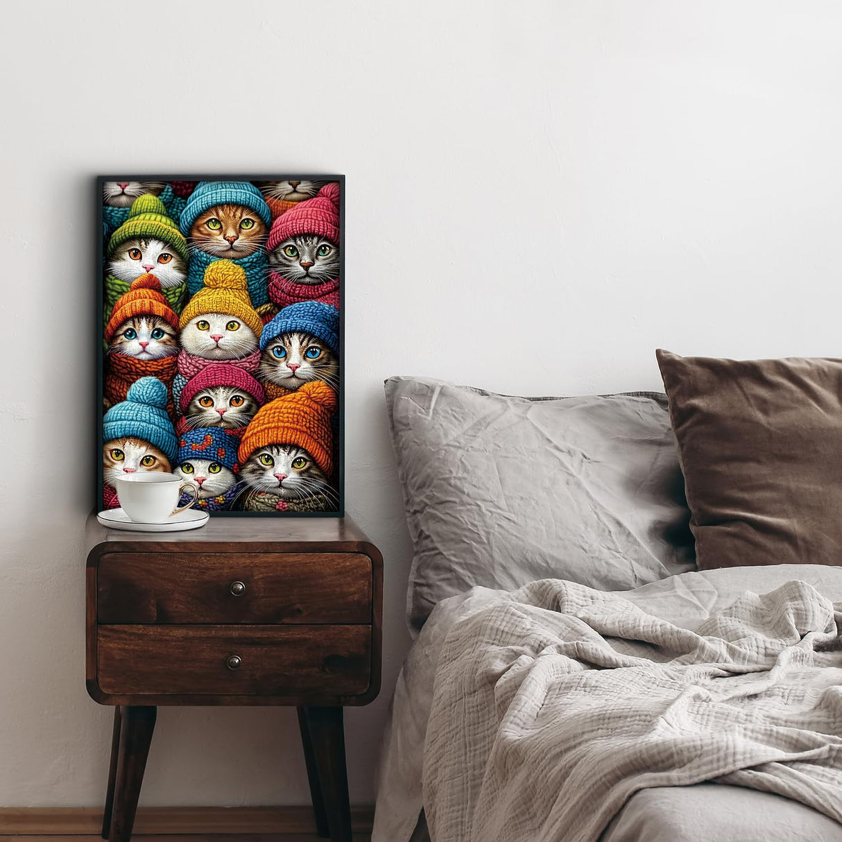 Winter Cat Puzzles for Adults 1000 Pieces, Funny Kitten Jigsaw Puzzles, Fantasy Hat Kitty Animal Puzzle as Home Decor PPuzzling