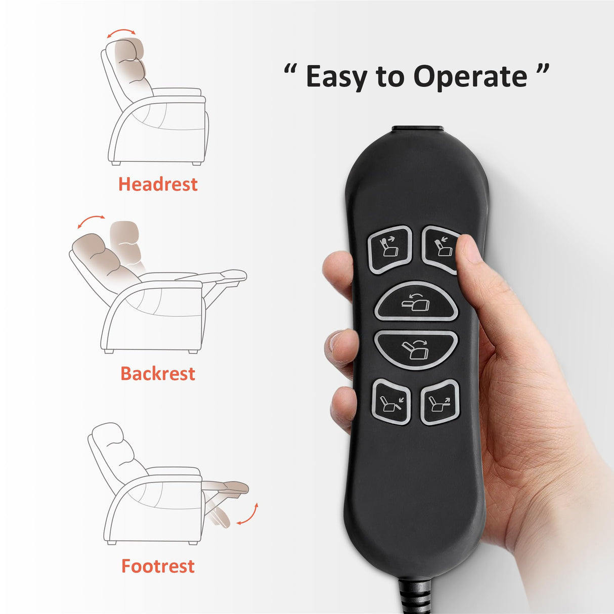 MCombo Power Zero Gravity Recliner Chair with Adjustable Headrest for Living Room, Fabric ZG334 (Beige) MCombo