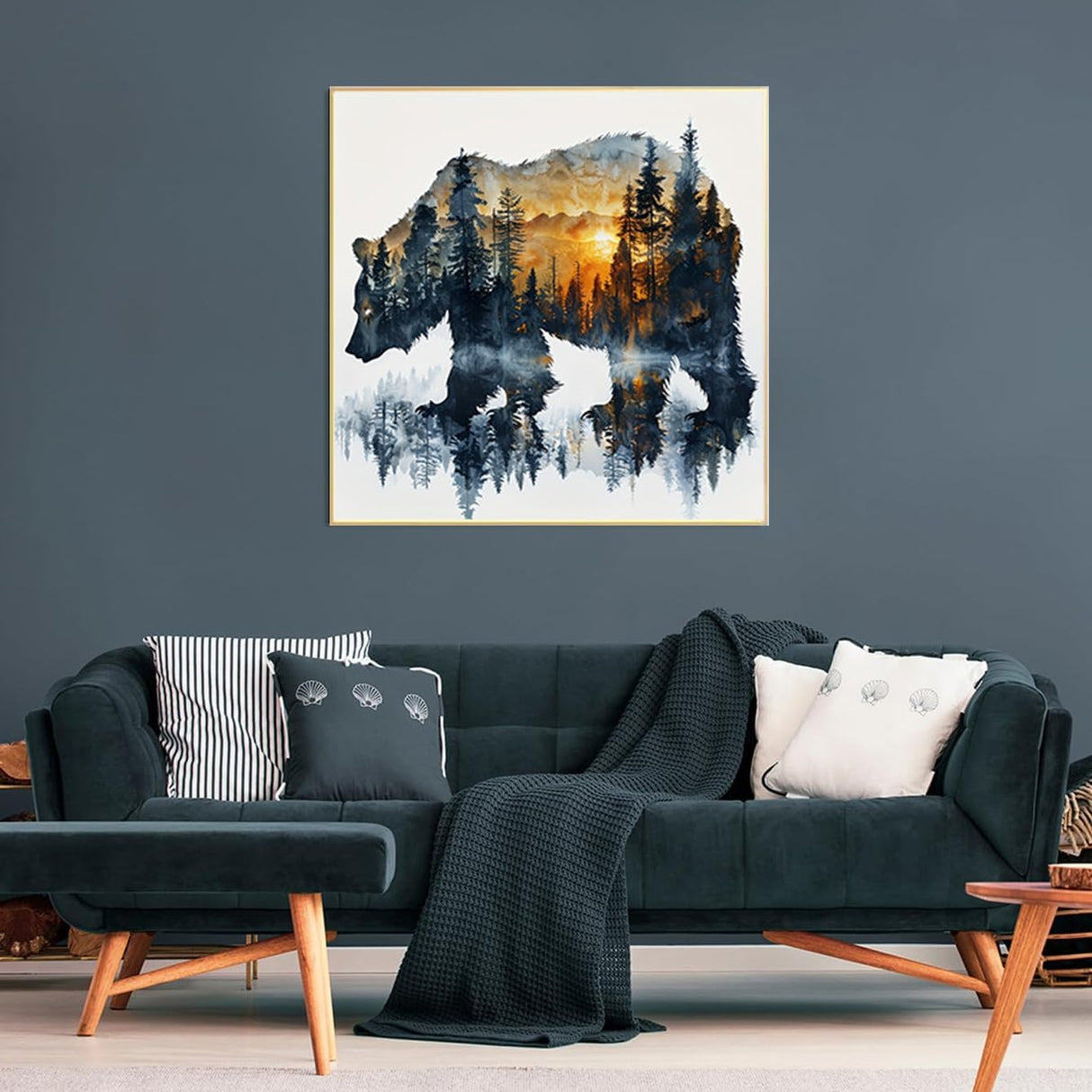 DIYCYCY Forest Bear Diamond Art Kits for Adults,DIY 5D Diamond Painting Kits for Beginners, Round Full Drill Diamond Dots Paintings,Diamonds Pictures Gem Art for adults Crafts Home Decor 13.78x13.78in DIYCYCY