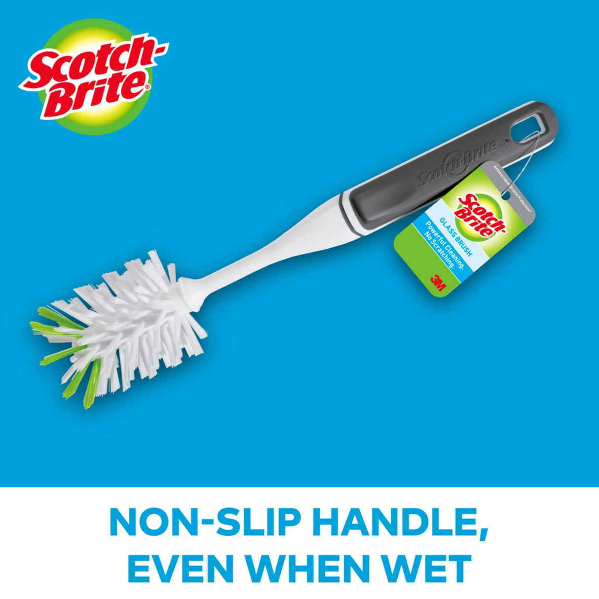 Scotch-Brite Glass and Water Bottle Brush, Long-Lasting Bristles, Safe On Multiple Types Of Water Bottles, Baby Bottles, Vases, And More Scotch-Brite