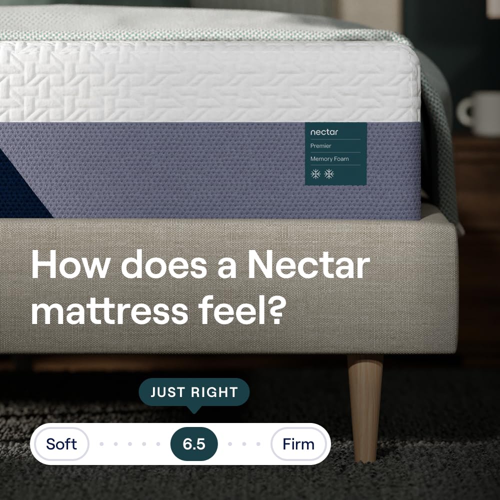 Nectar Premier 13” King Mattress - Medium Firm - Contouring Memory Foam - Cooling Upgrade - 2” Pressure Relief Layer - Mattress in a Box - 365-Night Trial & Forever Warranty Nectar