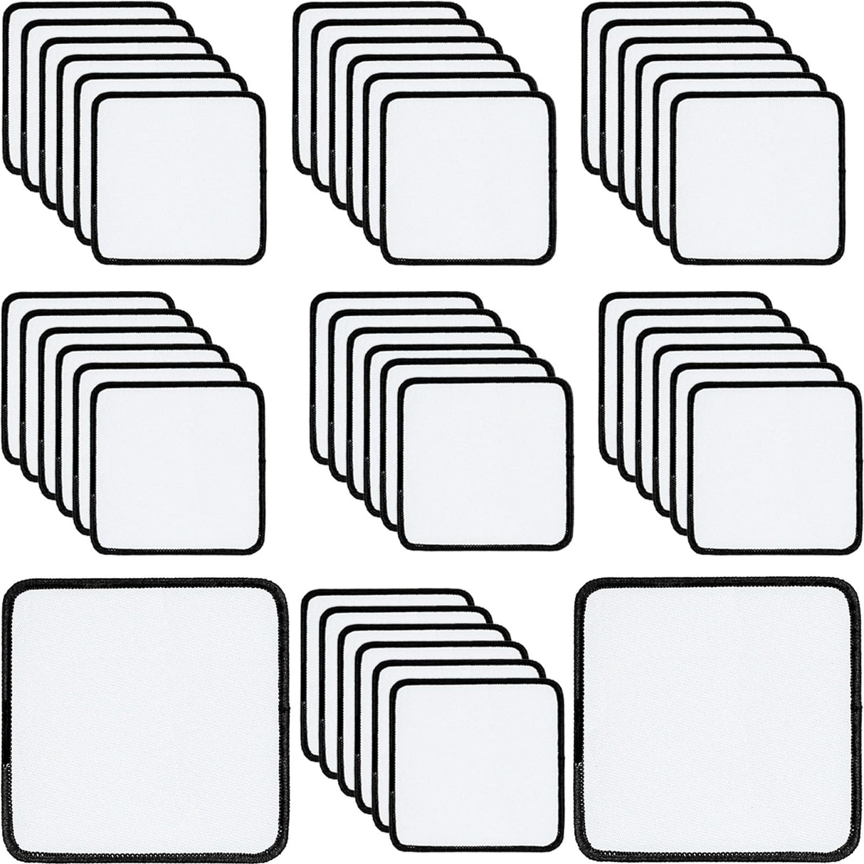 iFForce 40 PCs Sublimation Blanks Patches - Large Iron-on Patch with Black Border - Exquisite Fabric Patches for DIY Hats Backpack T-Shirt Project (Square) iFForce