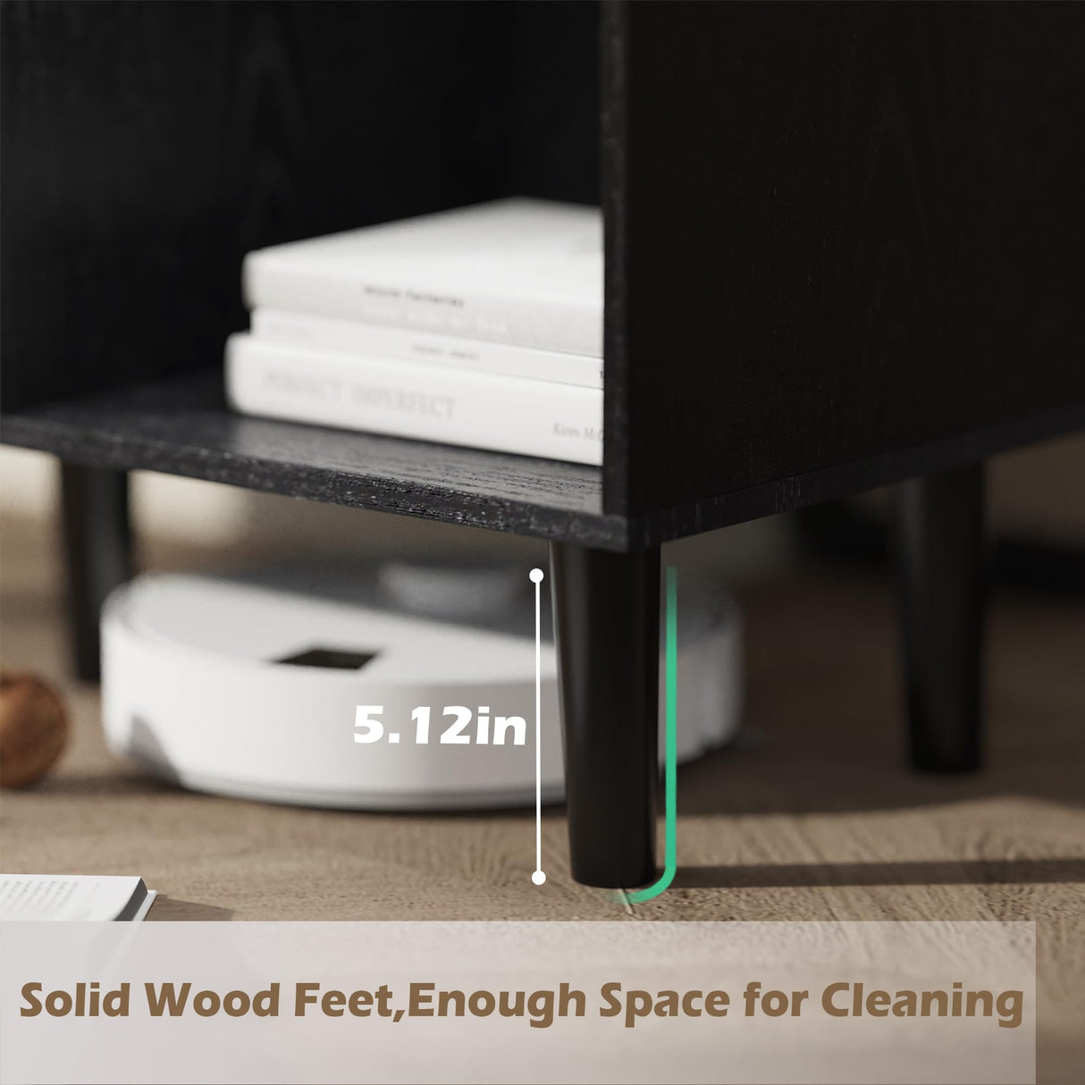 Hiwelldas Dresser Storage Cabinet with 3 Rattan Drawers & Adjustable Shelf Boho Bathroom Cabinet Large Chest of Dressers for Bedroom, Living Room, Hallway, Entryway (Black) Hiwelldas