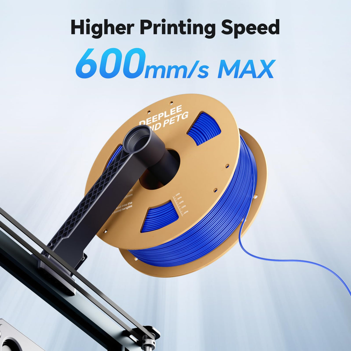 DEEPLEE Rapid PETG Filament 1.75mm, High Speed PETG 3D Printer Filament Up to 600 mm/s, Dimensional Accuracy +/- 0.02 mm, Fits for Most FDM 3D Printers, 1kg Black Deeplee
