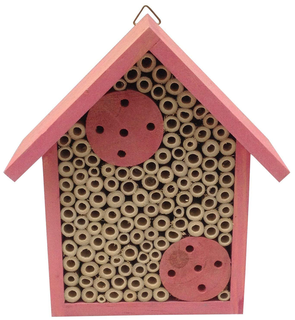 Cestari Mason Bee Housse for The Garden β Rose Pink Handmade Wooden Solitary Bee Hotel with Hanging Design for Pollinators β Eco-Friendly Nesting Shelter Cestari
