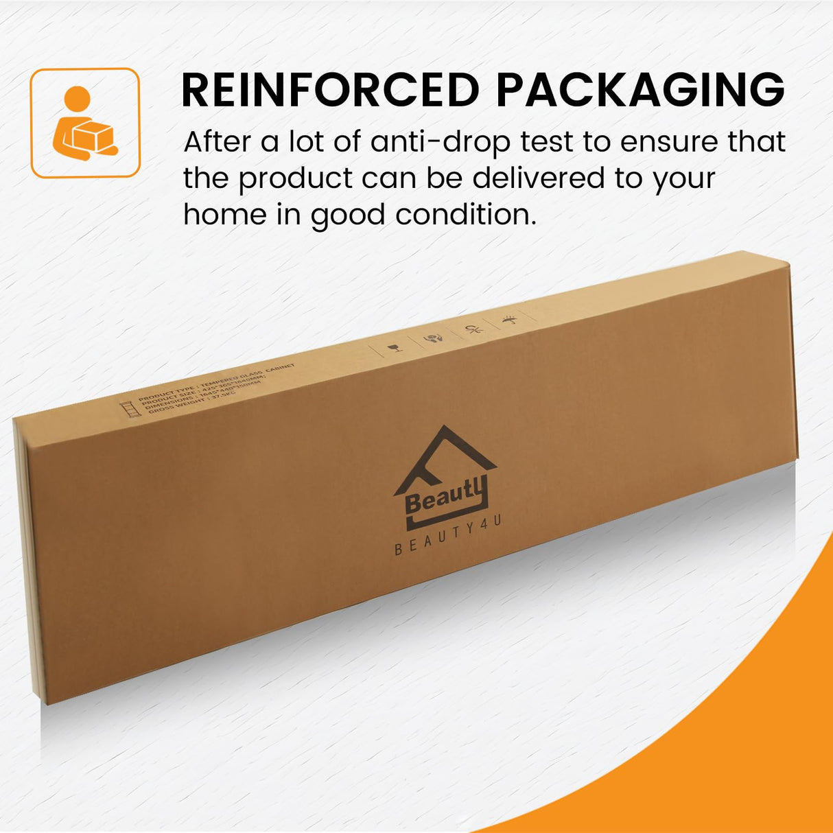 Beauty4U Glass Display Cabinet with 4 Shelves, Curio Cabinets for Living Room, Bedroom, Office, White Floor Standing Glass Bookshelf, Quick Installation Beauty4U