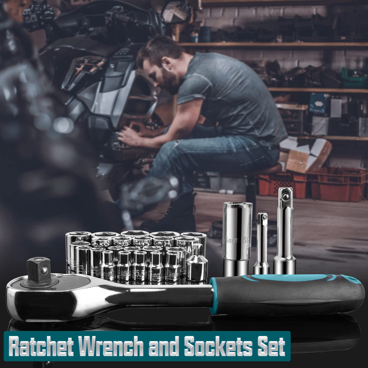 Sundpey Home Tool Kit 257-PCs - Household Basic Repair Tool Set for Men Women - General Hand Mechanic's Tool Set & Screwdriver Set & Wrench Set & Socket & Portable Tool Box Storage Case Blue Sundpey