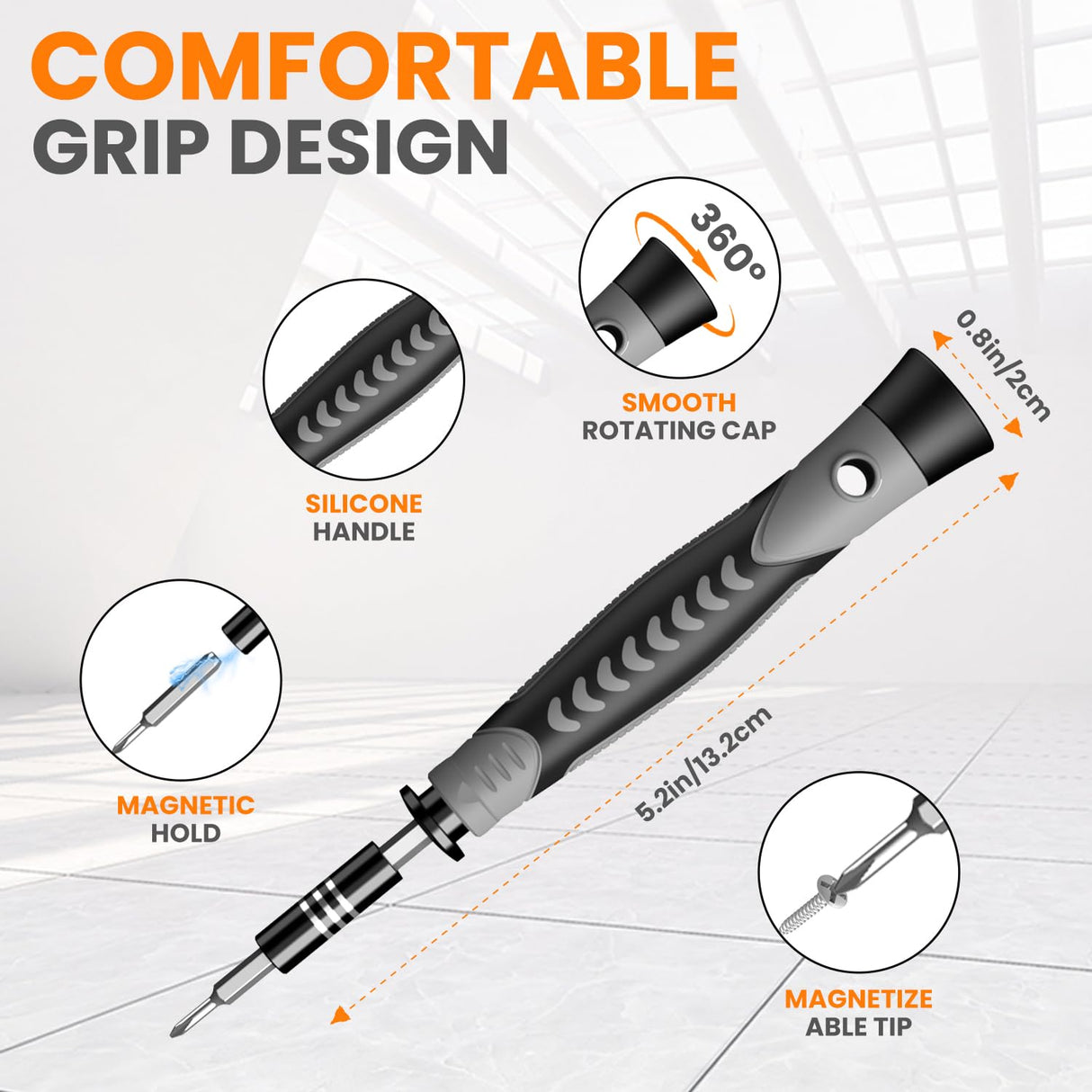 150 IN 1 Precision Screwdriver Set, 120 Bits Full Range Small Screwdriver Set, Magnetic Mini Repair Tool Kit for Ring Doorbell, Laptop, Switch, PS5, Xbox, Macbook, iPhone, Watch, Glasses - Orange Cazeyoo