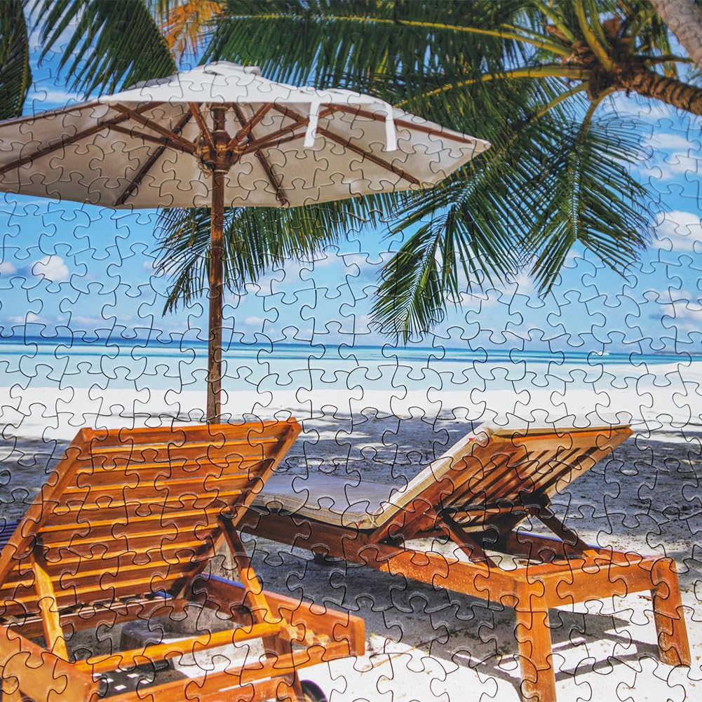 BEDUKE Jigsaw Puzzles for Adults 1000 Pieces Thick Sturdy 1000 Piece Puzzle Beach Precise Interlocking Family Game Age 14+ BEDUKE